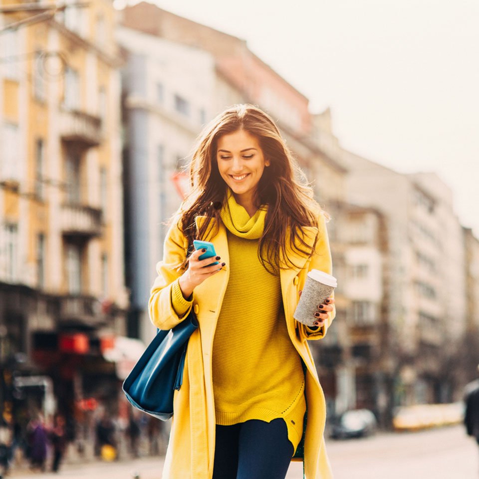 woman with phone